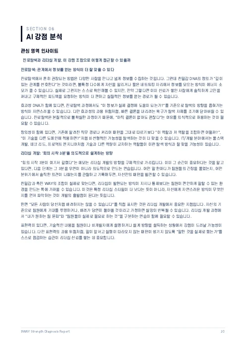샘플 리포트 20쪽 · AI 강점 분석