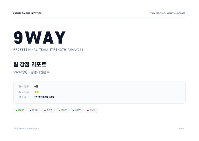 샘플 리포트 1쪽 · 표지