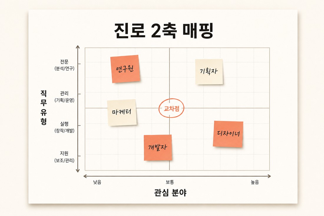 진로 2축 매핑 산출물 예시