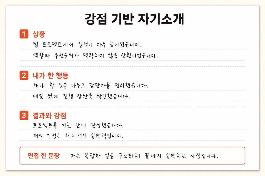 강점 기반 자기소개 산출물 예시