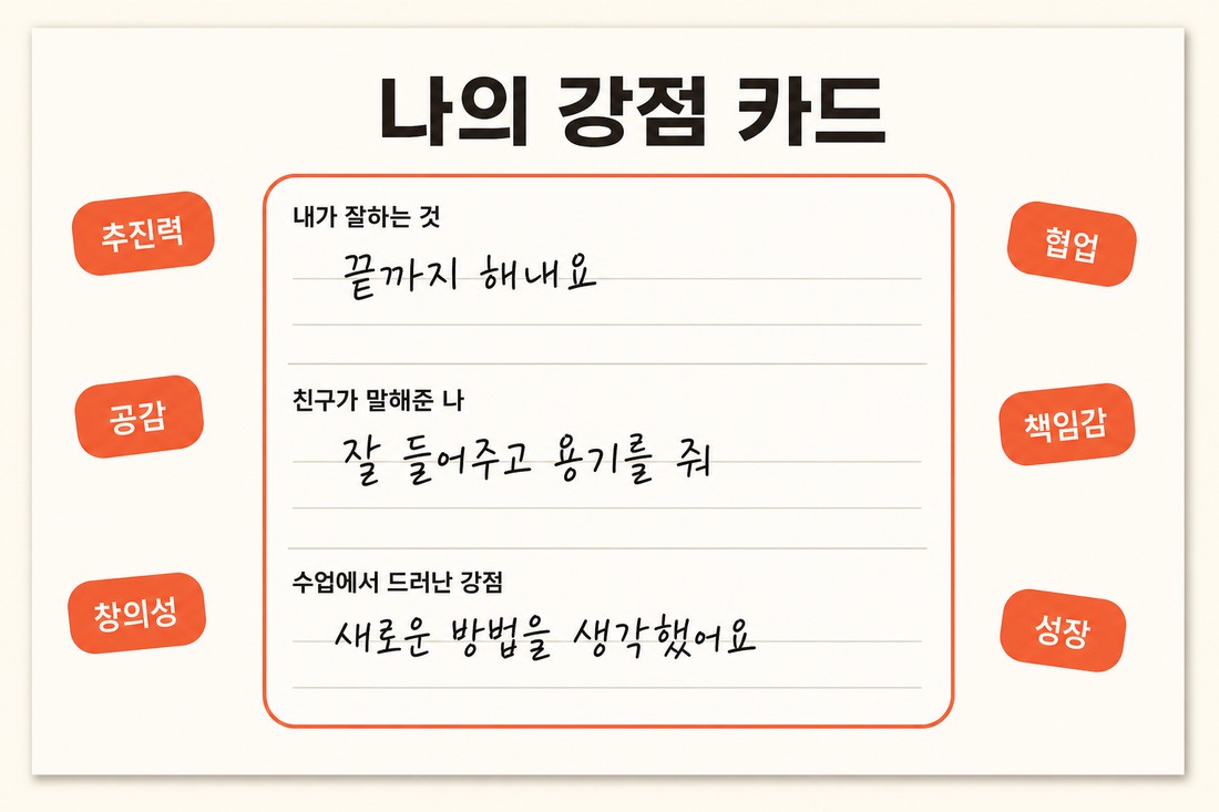 학생용 나의 강점 카드 산출물 예시
